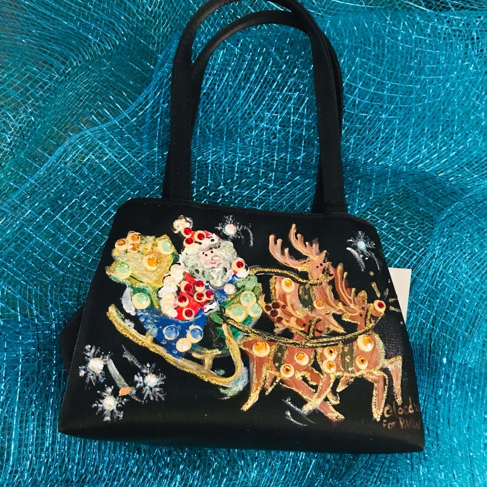 Christmas purse NWT Hand painted bag handbag